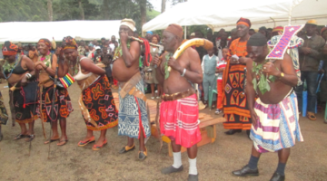 NOTABLES CARRYING DIFFERENT INSTRUMENT OF POWER OF THE BAMENDANKWE PEOPLE