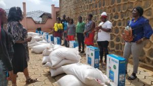 Bags of feeds and sprayer each handed to Women of Bamenda 1 municipality relating to the presidential plan for reconstruction and development program.