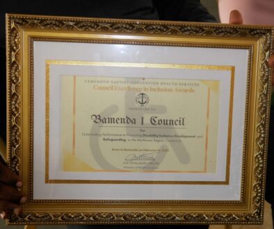 Promotion of Disability Inclusive Development and Safeguarding Award to Bamenda 1 Council